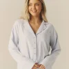 Blue Stripe Pyjama Shirt - Baby Blue