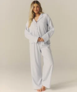 Blue Stripe Pyjama Shirt - Baby Blue