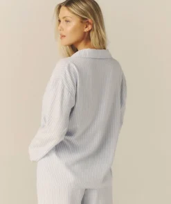 Blue Stripe Pyjama Shirt - Baby Blue
