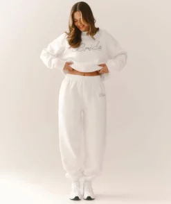 Bride Graphic Cuffed Sweatpants - White