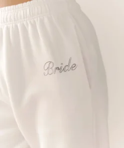 Bride Graphic Cuffed Sweatpants - White