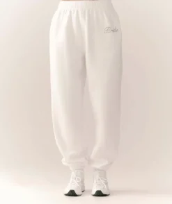 Bride Graphic Cuffed Sweatpants - White