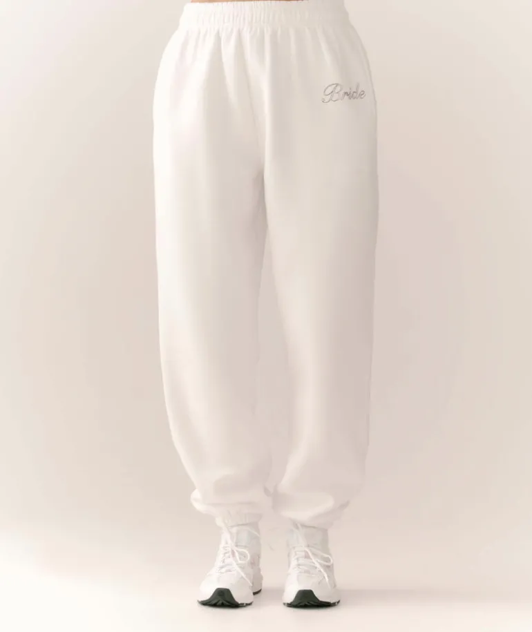 Bride Graphic Cuffed Sweatpants - White