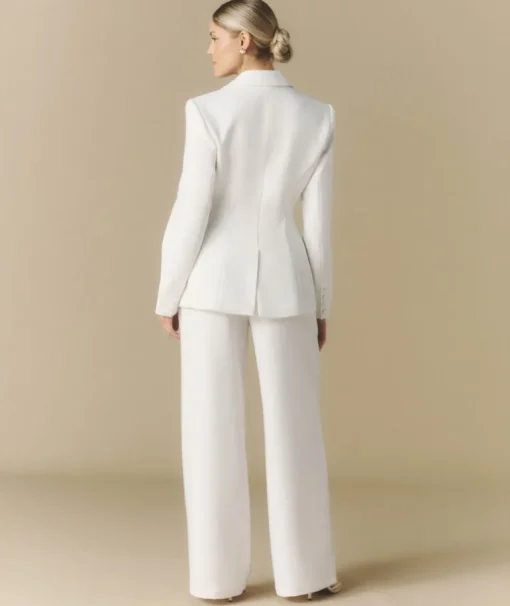 Cinched Tailored Bridal Blazer - Off White