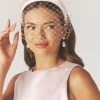 Mesh Overlay Satin Fascinator - Pale Pink