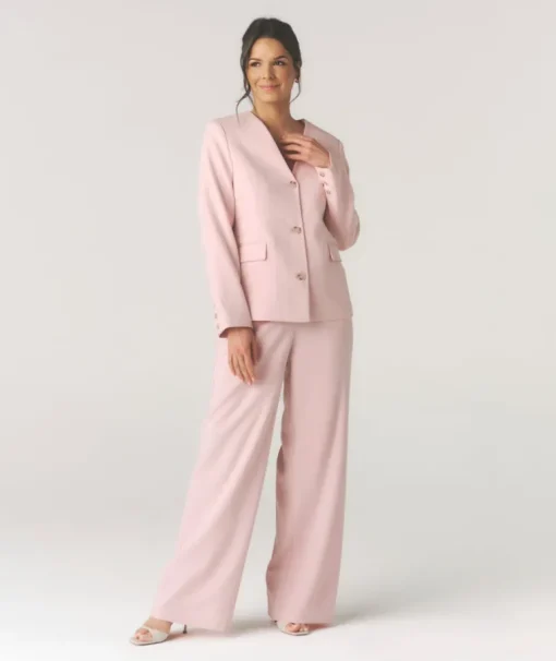 Tailored Wide Leg Trouser - Pink
