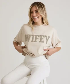 Wifey Teddy Tee - Champagne