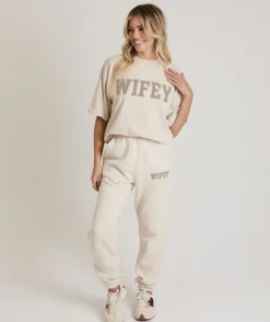 Wifey Teddy Tee - Champagne